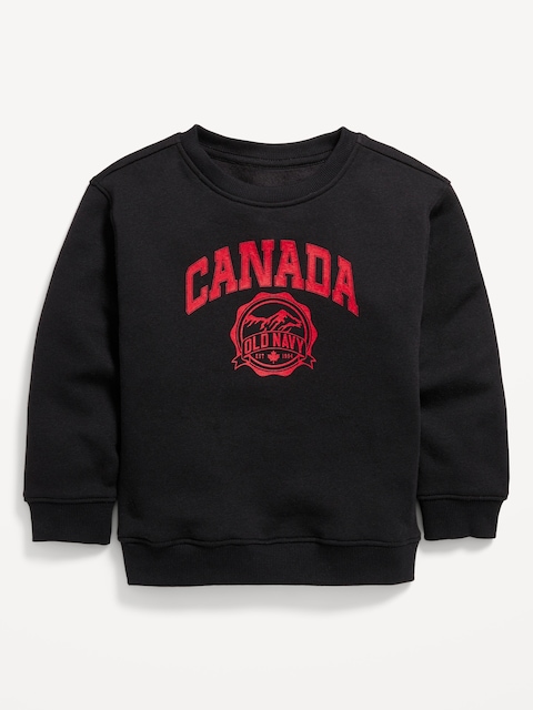 Chandail en coton ouaté surdimensionné à logo Canada imprimé pour Tout-petit garçon