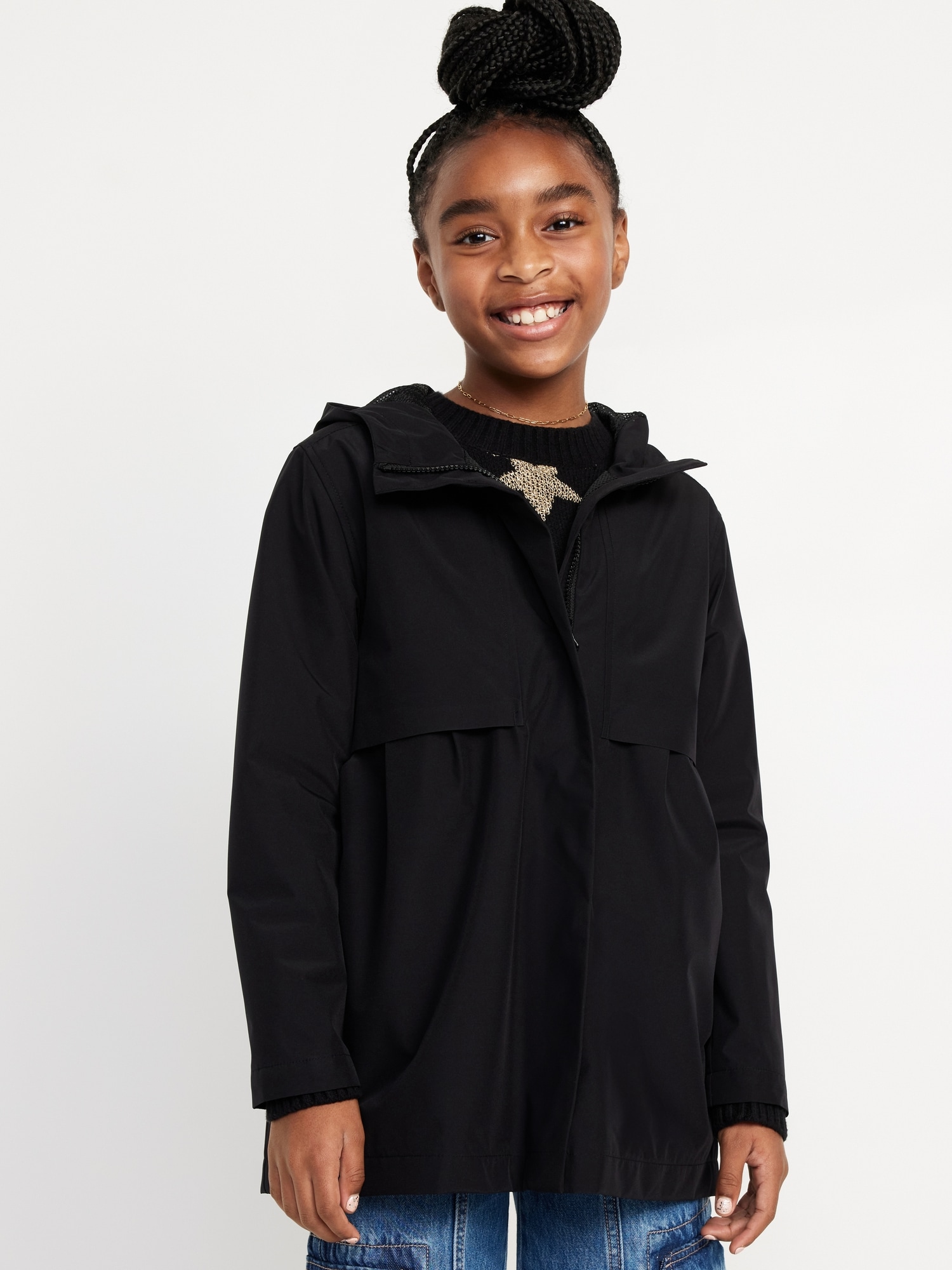 Water-Resistant Hooded Jacket for Girls