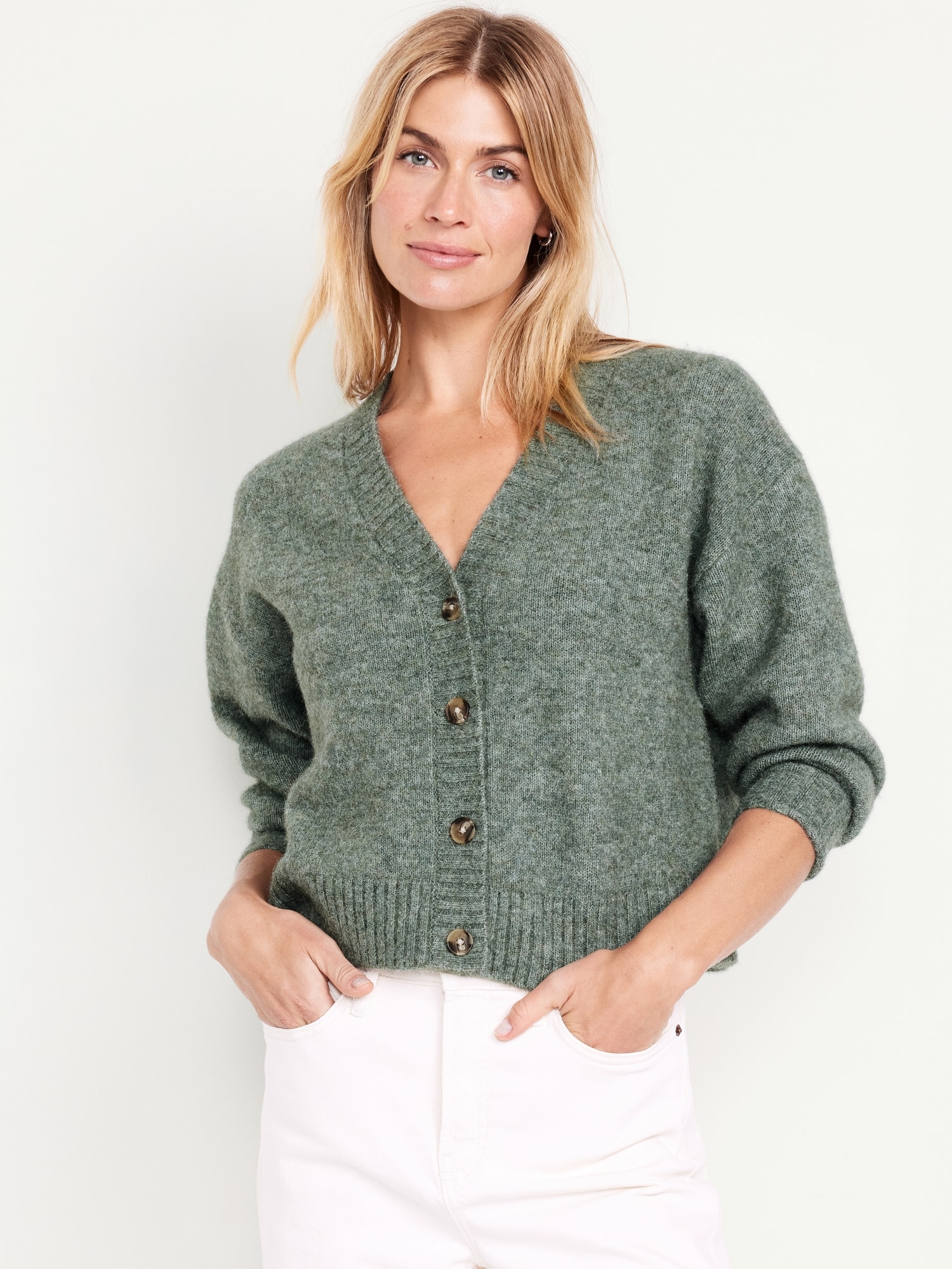 Old Navy Women s Cozy Cardigan Sweater Green Regular Size 2X