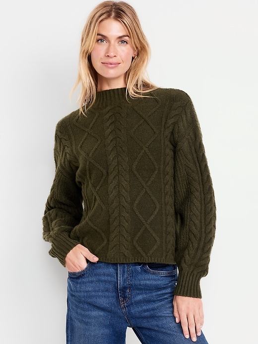 Image number 1 showing, SoSoft Crop Cable-Knit Sweater