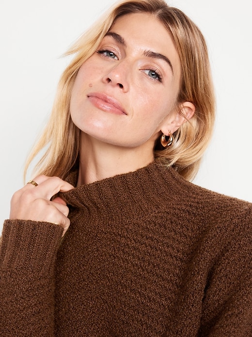 Image number 5 showing, Mock-Neck Crop Sweater