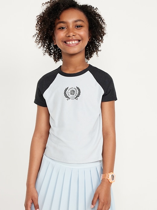 Voir une image plus grande du produit 1 de 4. T-shirt à manches raglan Go-Dry Doux nuage 94 pour Fille