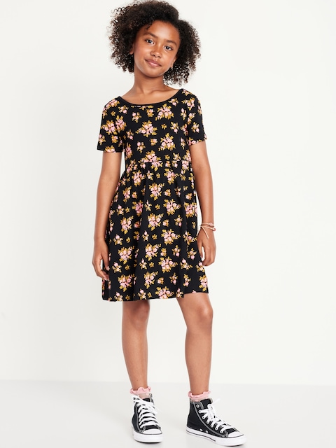 Printed Fit and Flare Dress for Girls