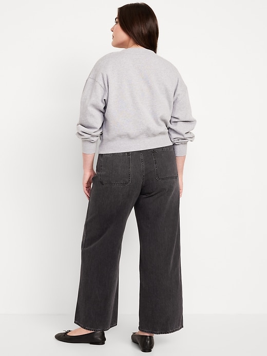 Image number 5 showing, High-Waisted Baggy Wide-Leg Trouser Jeans