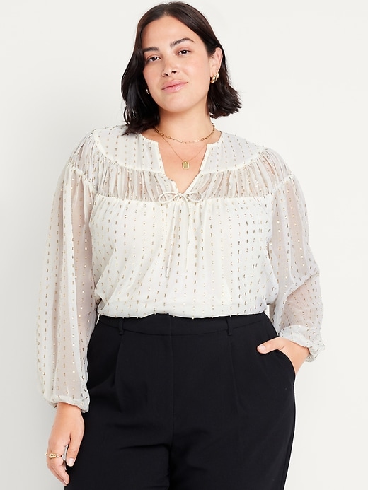 Image number 7 showing, Split-Neck Chiffon Top