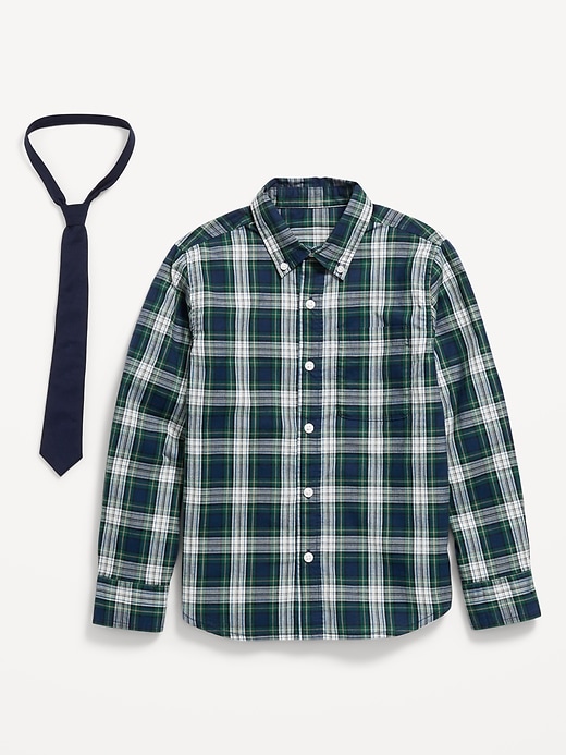 Image number 4 showing, Printed Long-Sleeve Pocket Shirt and Tie Set for Boys