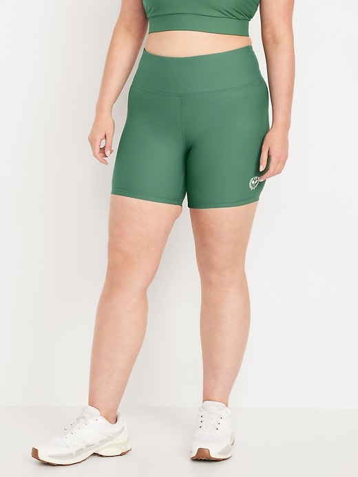 Image number 5 showing, High-Waisted PowerSoft Biker Shorts -- 6-inch inseam