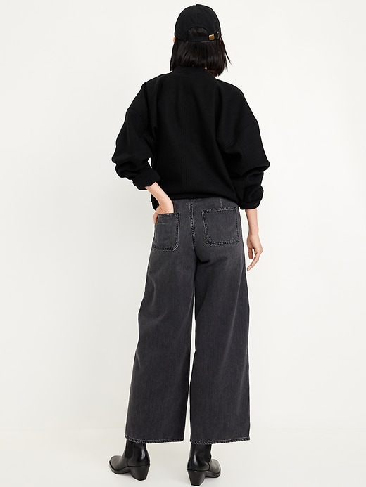 Image number 3 showing, High-Waisted Baggy Wide-Leg Trouser Jeans