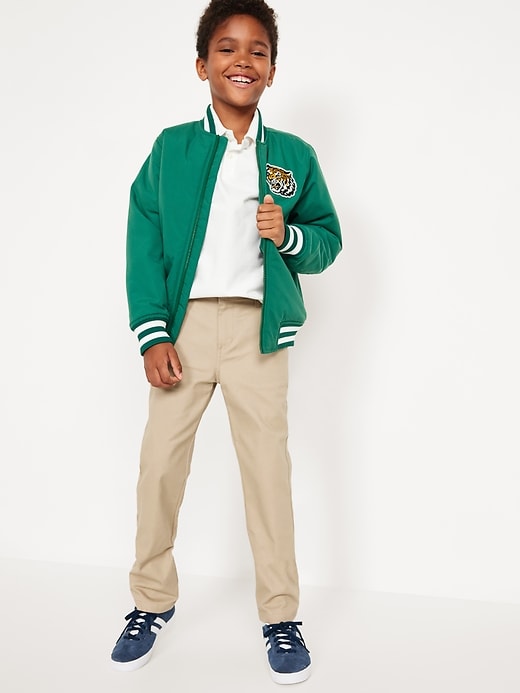 L'image numéro 3 présente Pantalon chino d’uniforme scolaire étroit à extensibilité intégrée pour Garçon