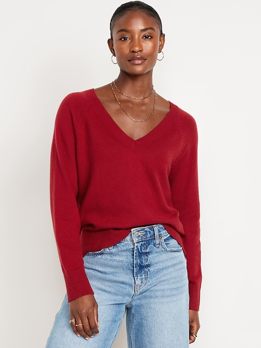 Image number 1 showing, SoSoft Loose V-Neck Sweater