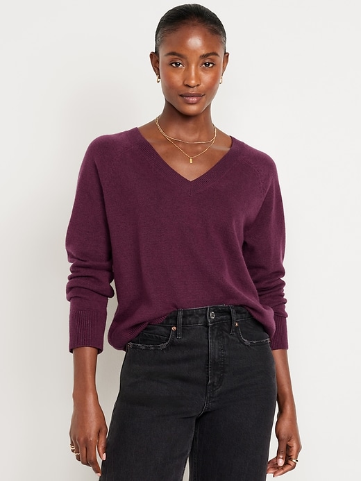 Image number 1 showing, SoSoft Loose V-Neck Sweater