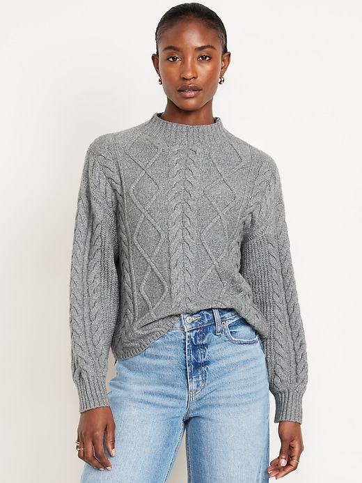 Image number 1 showing, SoSoft Crop Cable-Knit Sweater