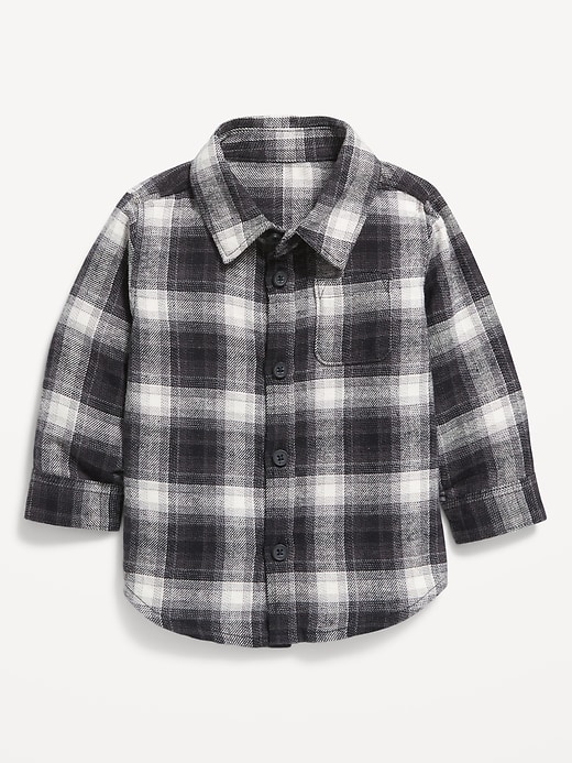 Voir une image plus grande du produit 1 de 1. Chemise en douce flanelle brossée à poche pour bébé