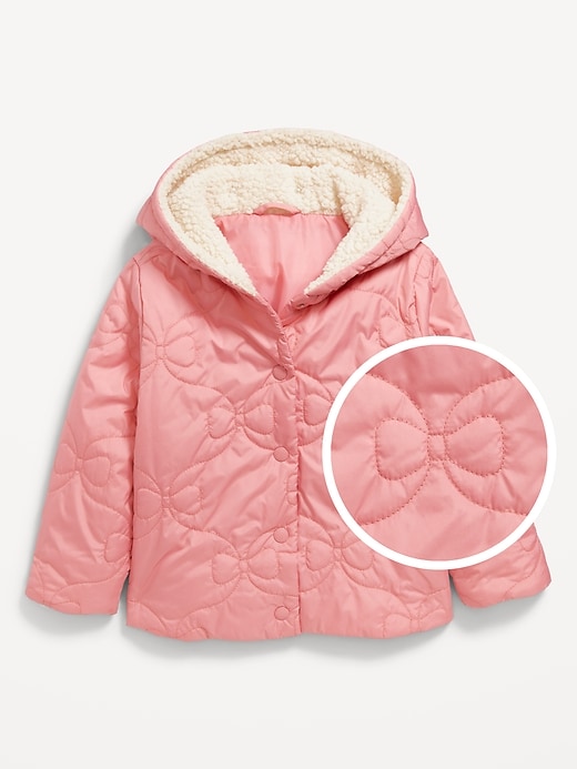 Voir une image plus grande du produit 1 de 2. Veste matelassée avec garniture en Sherpa pour Toute-petite fille