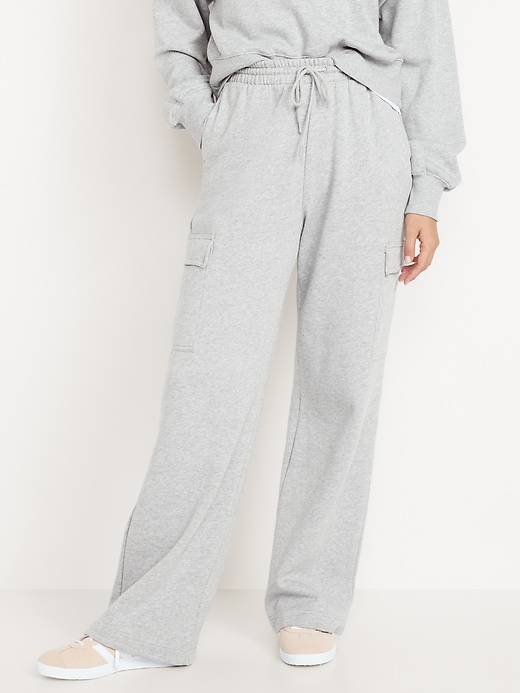 Image number 1 showing, Extra High-Waisted SoComfy Cargo Wide-Leg Sweatpants