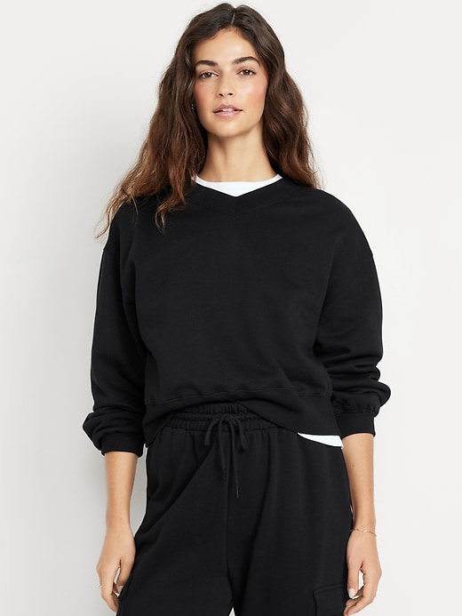 Image number 1 showing, SoComfy Oversized V-Neck Sweatshirt