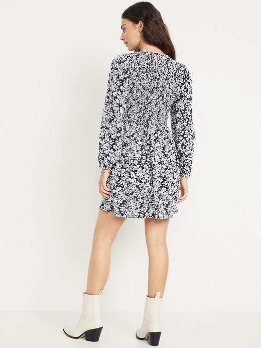 Image number 8 showing, Fit &amp; Flare Long-Sleeve Mini Dress