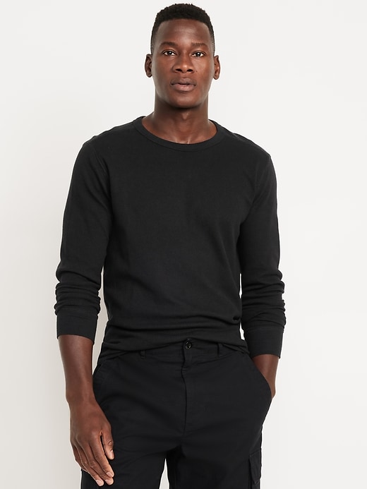 1 of 8 showing, with the color Black of product Waffle-Knit T-Shirt