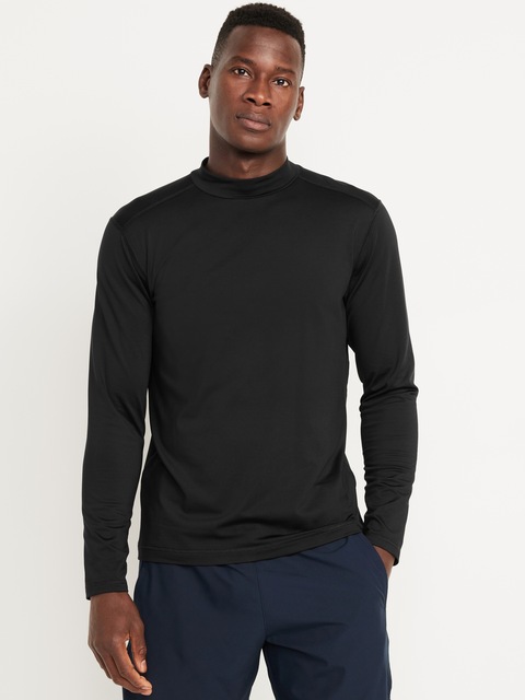 Cozy Baselayer Mock-Neck T-Shirt - Black