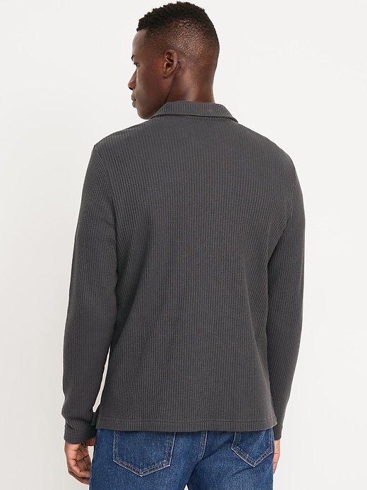 Image number 6 showing, Quarter-Zip Waffle Polo Sweater