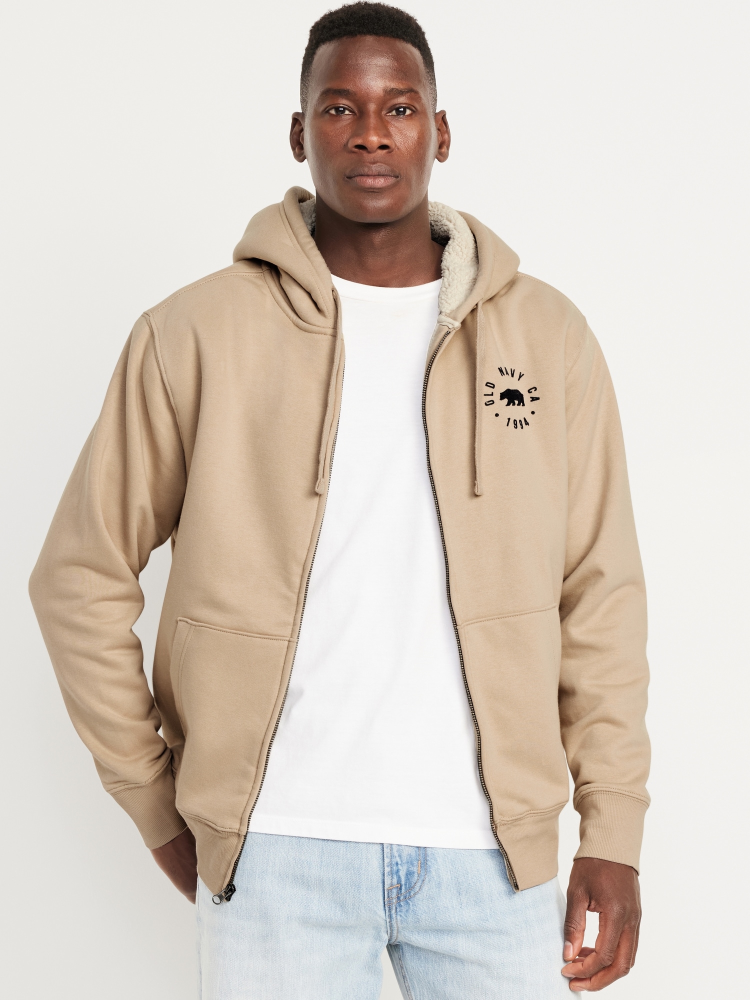 Veste doublée en Sherpa à logo