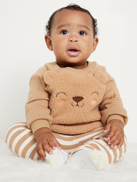 Crew-Neck Critter Sweatshirt and Sweatpants Set for Baby