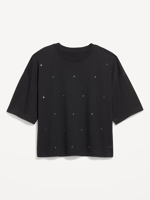 Image number 4 showing, Oversized Crew-Neck Embellished T-Shirt