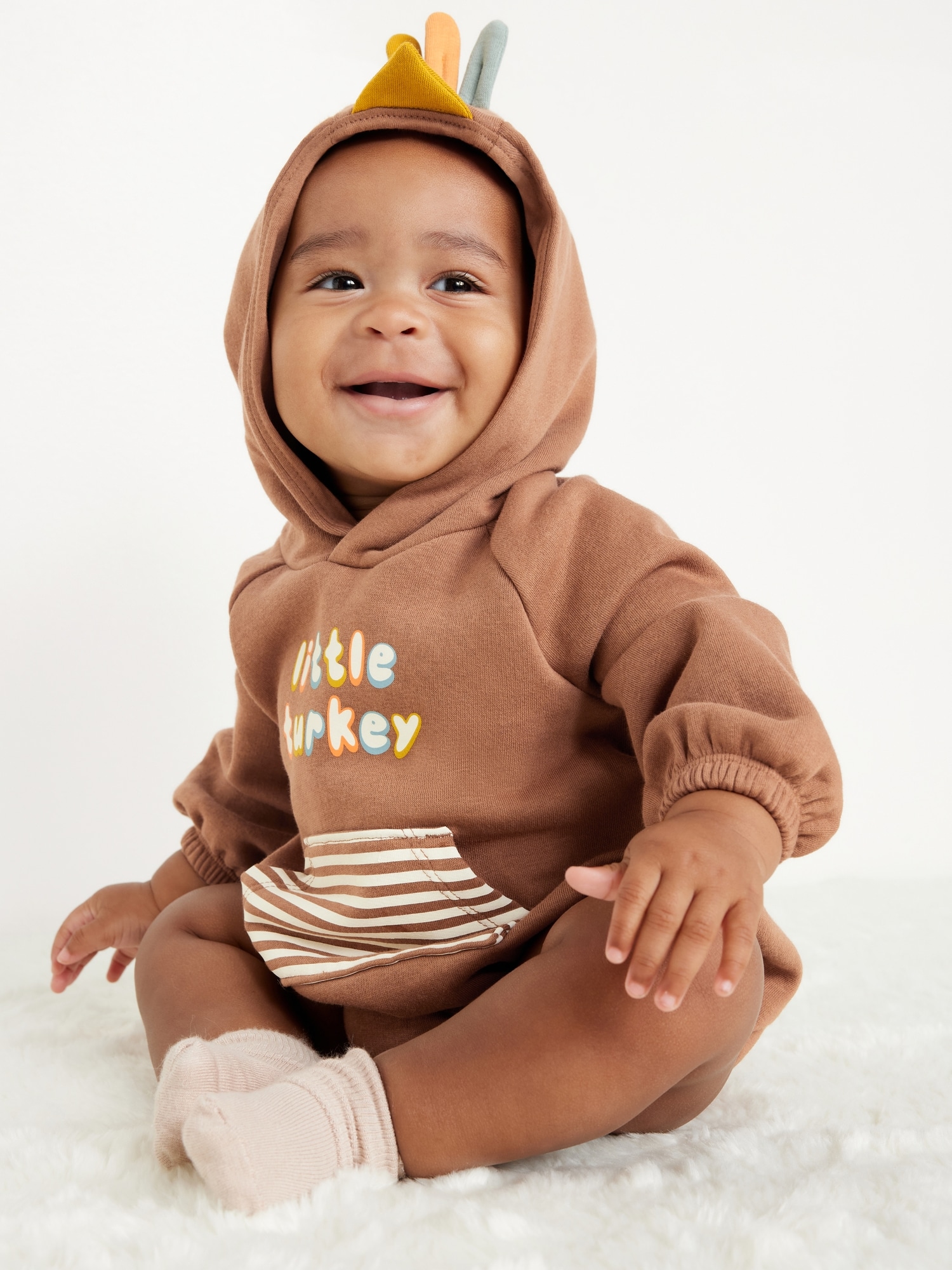 Unisex Hooded Graphic One-Piece Romper for Baby