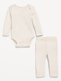 View large product image 3 of 3. Jacquard-Knit Bodysuit and Leggings Set for Baby