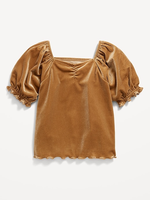 View large product image 1 of 1. Puff-Sleeve Velvet Top for Toddler Girls