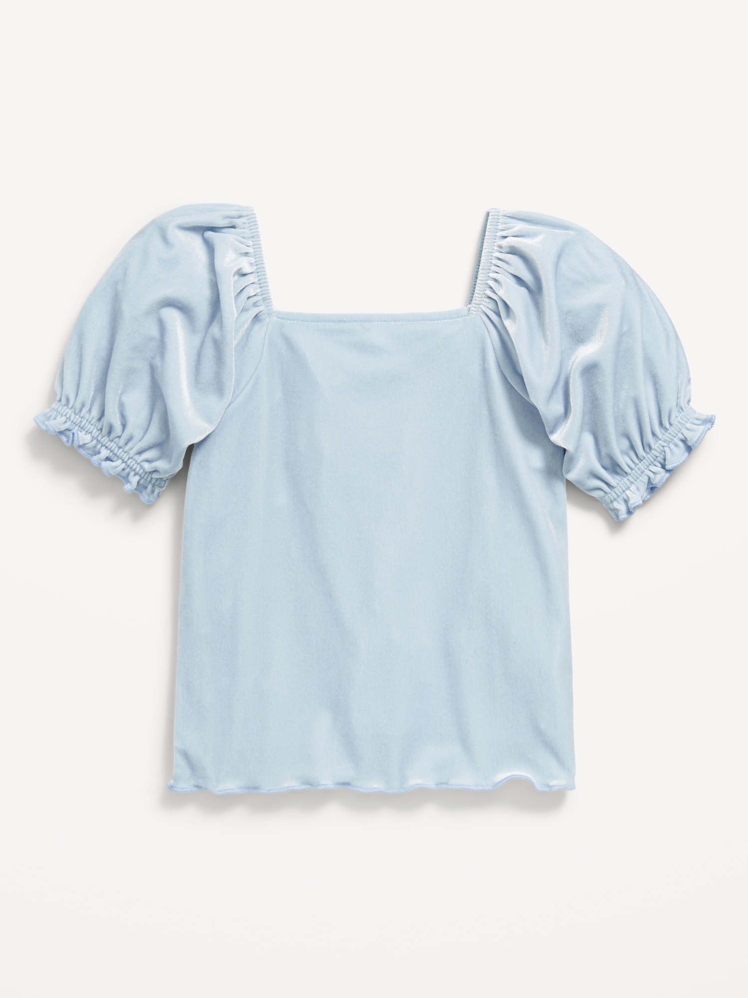 Puff-Sleeve Velvet Top for Toddler Girls