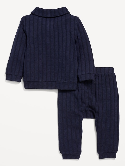 View large product image 2 of 3. Cozy Ribbed Polo Sweater and Pants Set for Baby