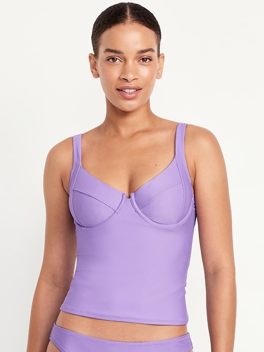 Image number 1 showing, Underwire Tankini Swim Top