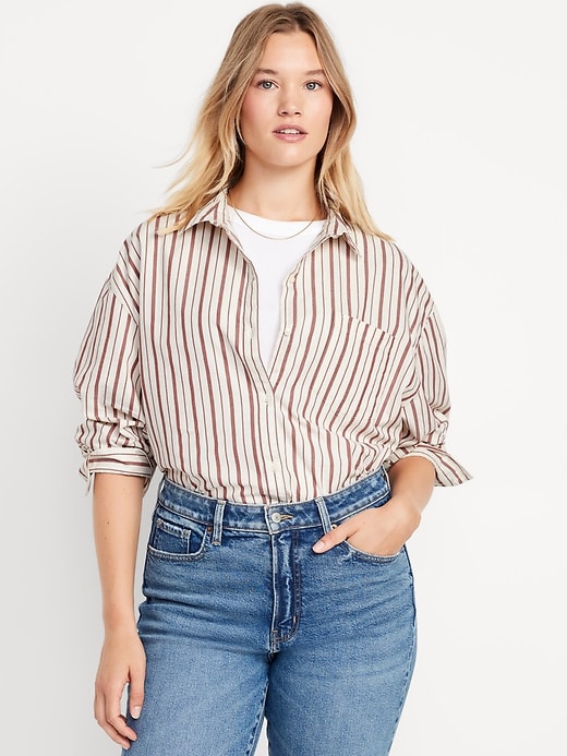 Image number 5 showing, Oversized Button-Down Boyfriend Shirt