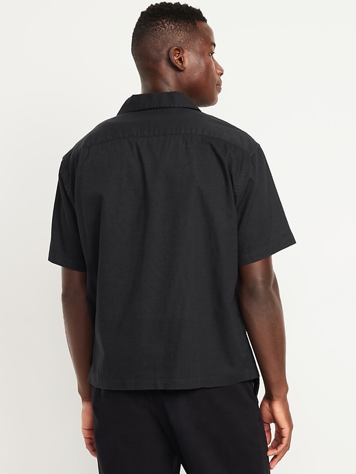 Image number 8 showing, Short-Sleeve Crop Camp Shirt