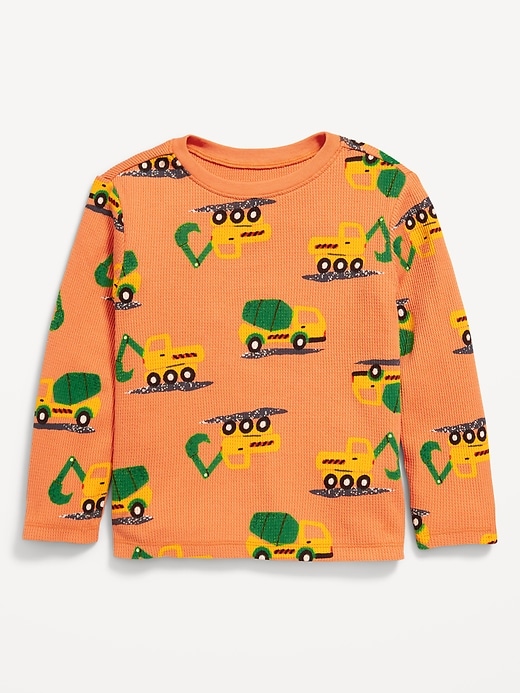 Voir une image plus grande du produit 1 de 1. T-shirt à manches longues en tricot isotherme à motif pour tout-petit garçon