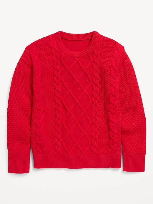 View large product image 2 of 4. Crew-Neck Cable-Knit Sweater for Boys