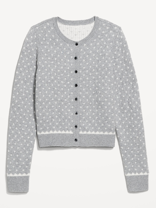 Image number 4 showing, SoSoft Holiday Print Crop Cardigan Sweater