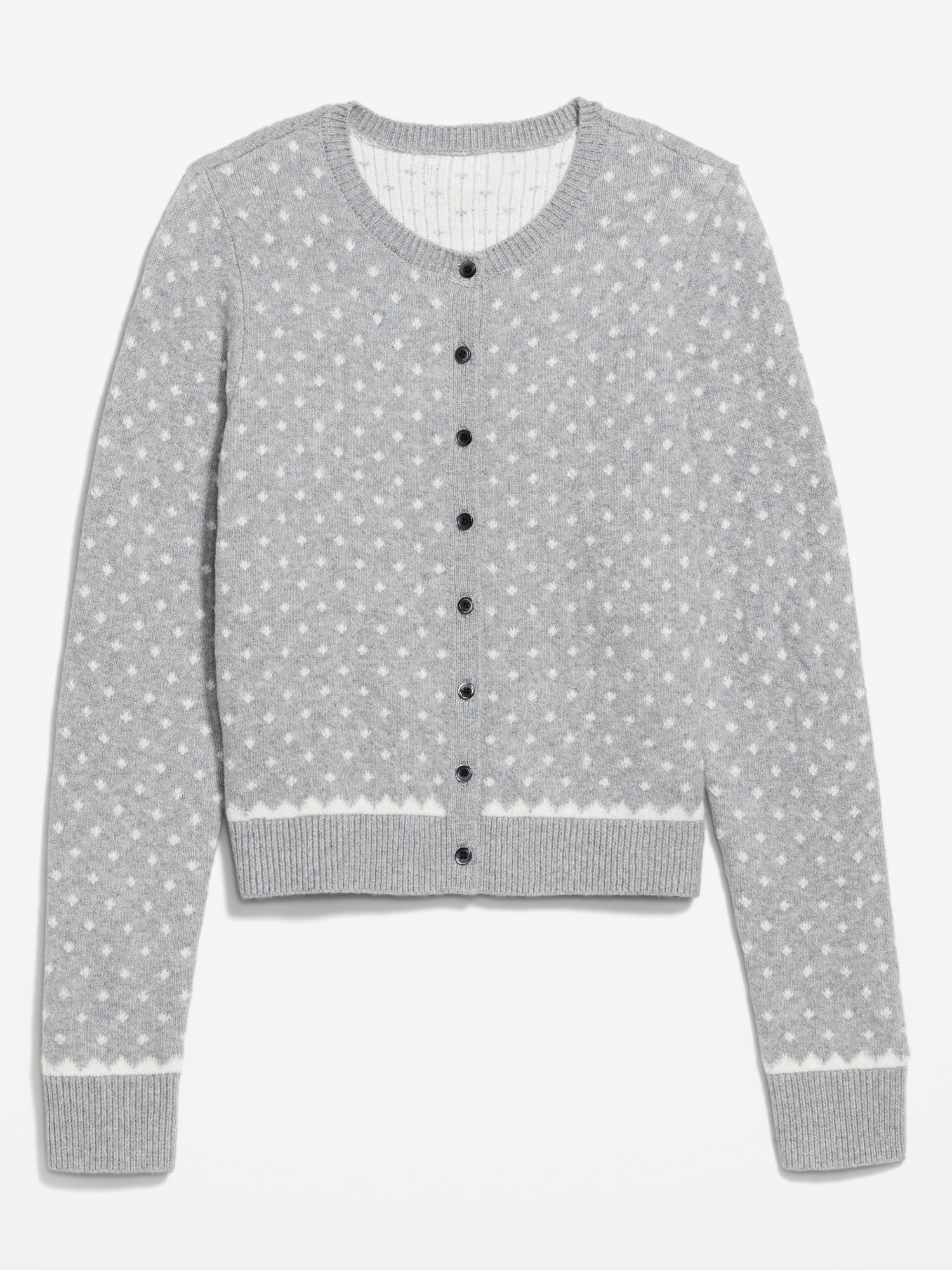 SoSoft Holiday Print Crop Cardigan Sweater