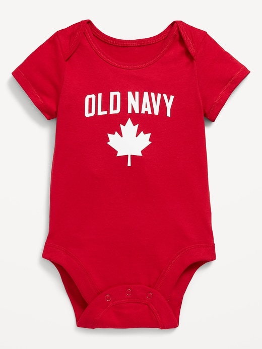 View large product image 1 of 1. Unisex Short-Sleeve Canada Logo-Graphic Bodysuit for Baby