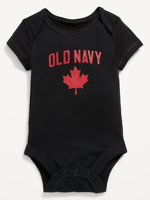 Cache-couche à manches courtes et à logo Canada imprimé unisexe pour Bébé