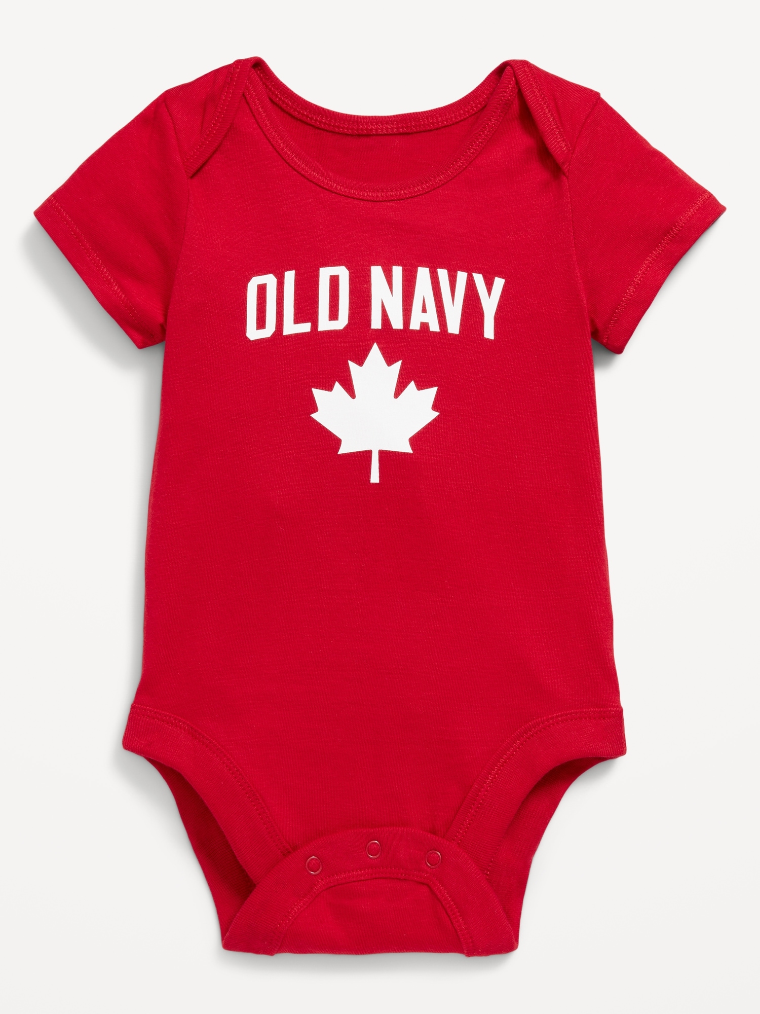 Unisex Short-Sleeve Canada Logo-Graphic Bodysuit for Baby