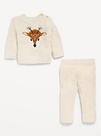 View large product image 3 of 3. Cozy Crew-Neck Graphic Sweater and Pants Set for Baby