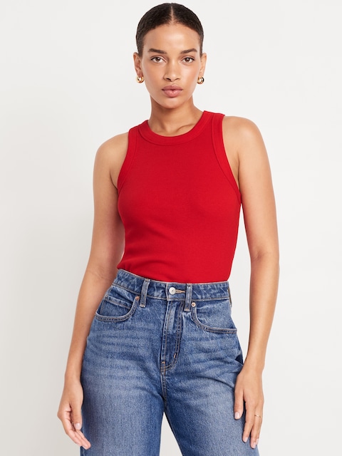 Snug Crop Tank Top - Red 07