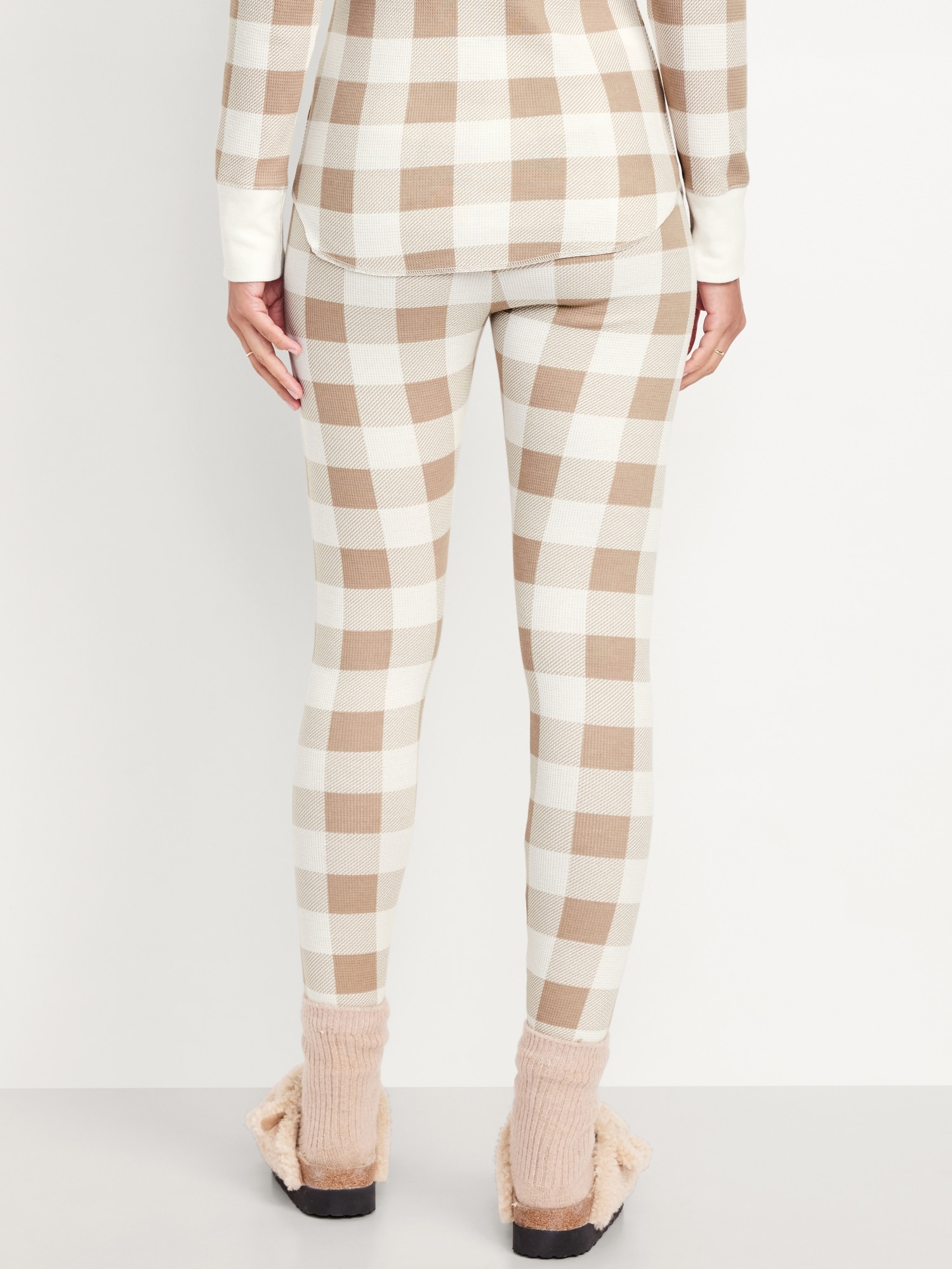 High-Waisted Waffle Pajama Leggings