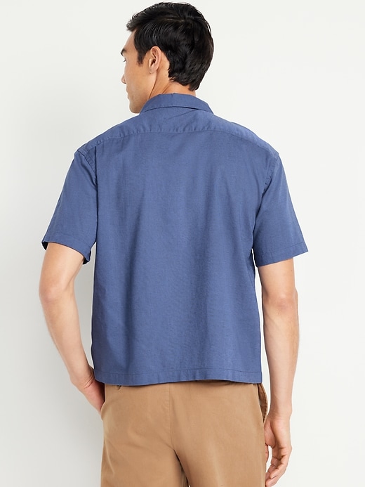 Image number 2 showing, Short-Sleeve Crop Camp Shirt