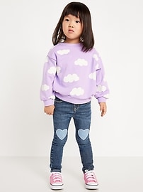 Image number 1 showing, High-Waisted Rockstar 360° Stretch Heart-Patch Jeggings for Toddler Girls