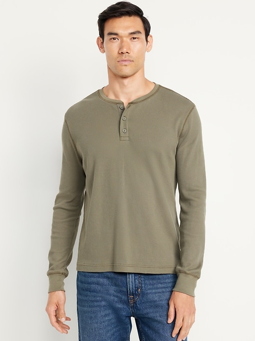 Image number 1 showing, Waffle Henley T-Shirt