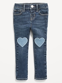 View large product image 3 of 3. High-Waisted Rockstar 360° Stretch Heart-Patch Jeggings for Toddler Girls