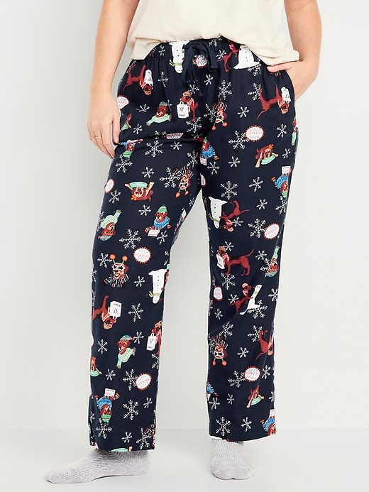 Image number 5 showing, Mid-Rise Printed Flannel Pajama Pants